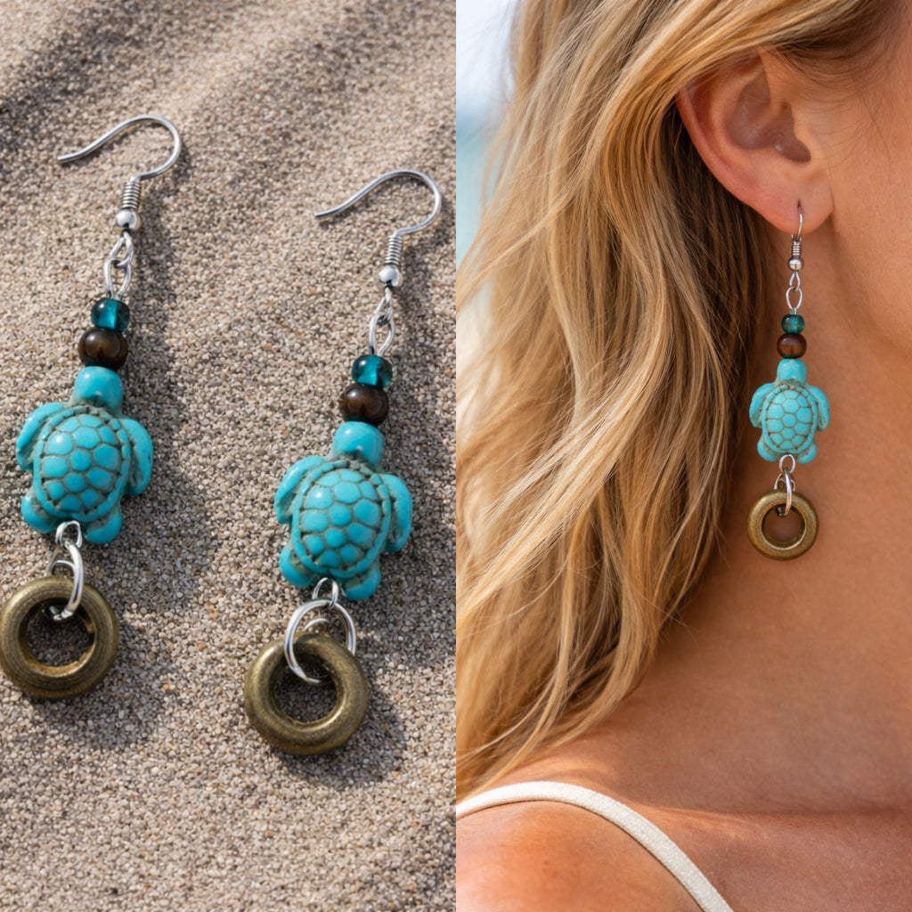 Mar Azul Turtle Drop Earrings