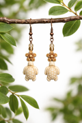 Coastal Bloom Turtle Drop Earrings